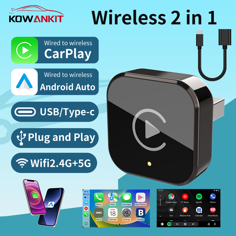 Wifi Smart Plug - ワイヤレスCarPlayアダプター Android Auto 2 in 1