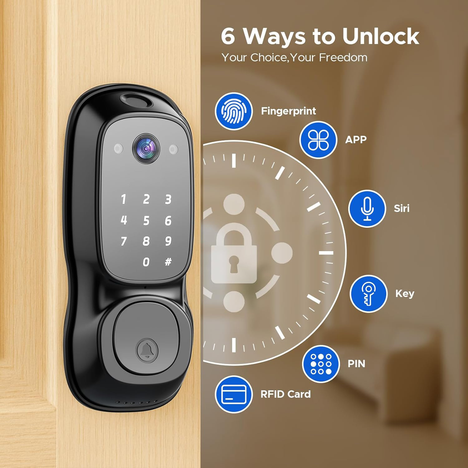 Tuya Wifiスマートドアロック ‎ カメラ＆ドアベル多 - Smart Door Lock Wifi のレビューと価格