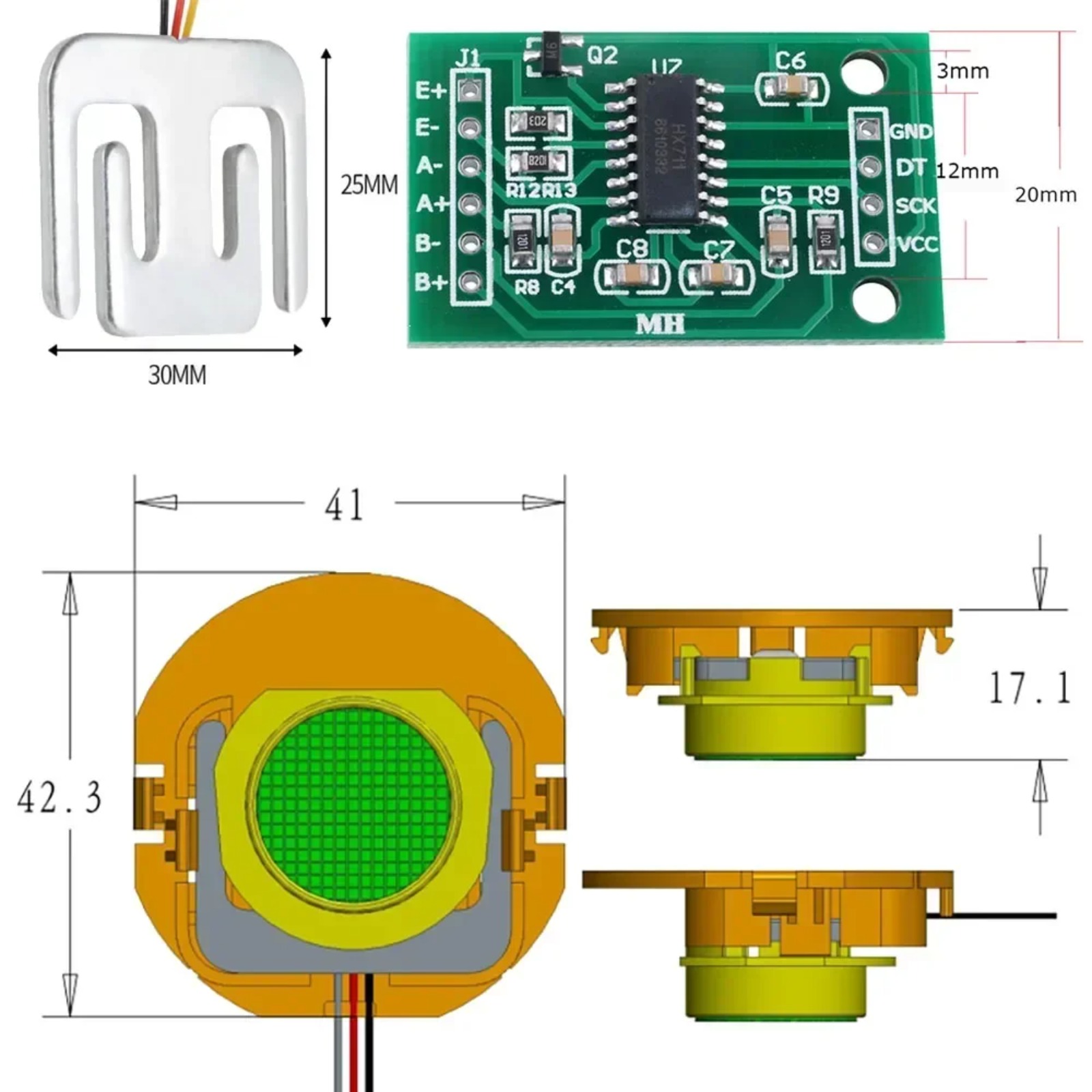 DIYmall 50KGロードセル重量センサー、HX711ア - Sensor Kit Arduino のレビューと価格