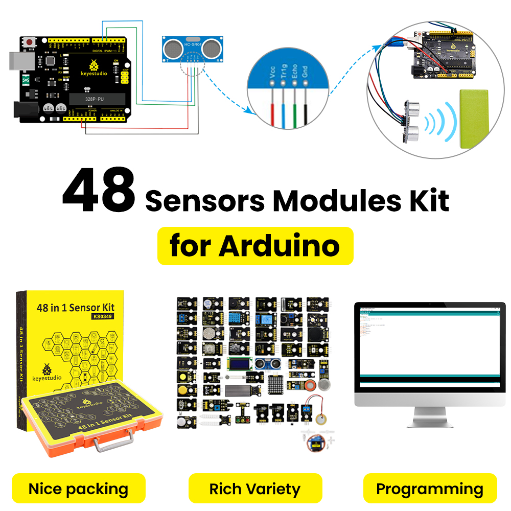 Keyestudio 48 in 1 センサースターターキッ - Esp32 Smart Home Kit のレビューと価格